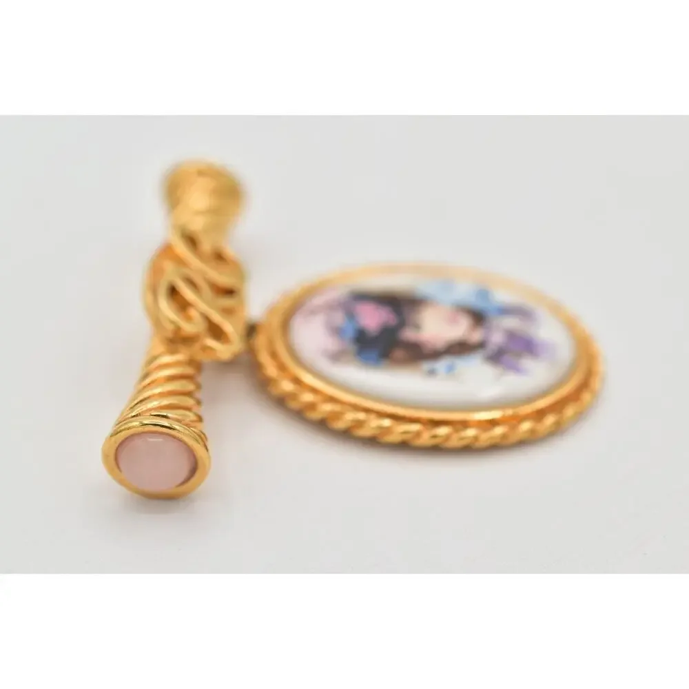 Avon Vintage Cameo President's Club Pin Brooch Pink Cabochon 1996-97 Signed 9B